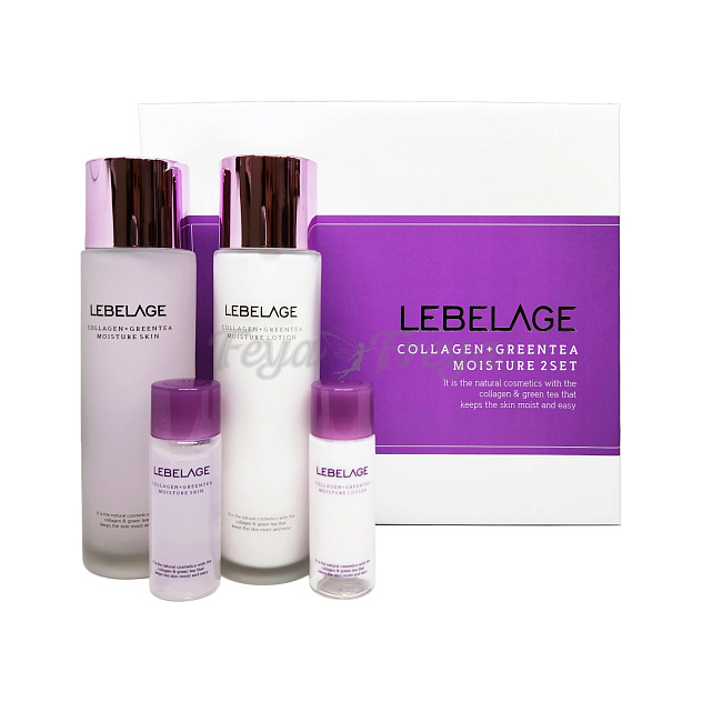 Набор уходовых средств для лица LEBELAGE COLLAGEN + GREEN TEA MOISTURE