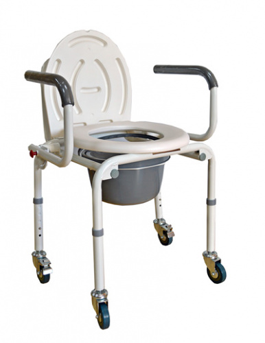 Стул-кресло с санитарным оснащением FS 813 (на 4-х колесах)