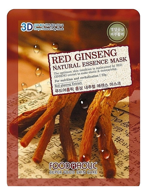 Маска тканевая FOODAHOLIC 3D Mask Sheet Red Ginseng (23ml)