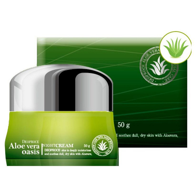 Крем для лица дневной с алоэ DEOPROCE ALOE VERA OASIS DAY CREAM 50г